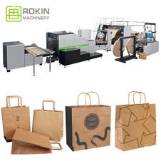 RKHF-550T Máquina de bolsa de papel automática completa con mango retorcido